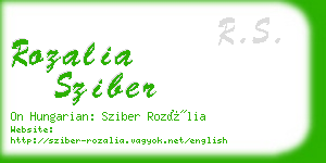 rozalia sziber business card